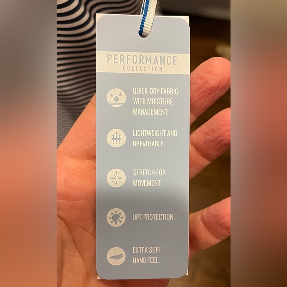 SOUTHERN TIDE Performance Collection Cherise Tank Navy White Stripe Size Medium - Picture 7 of 9